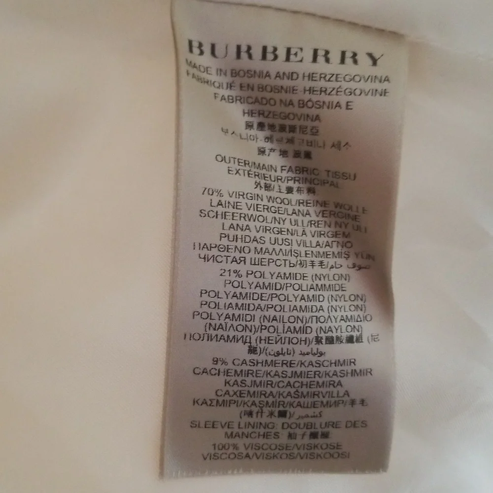 Burberry Cream White Wool Blend Single Breasted "Indiana" Peacoat - Picture 14 of 16